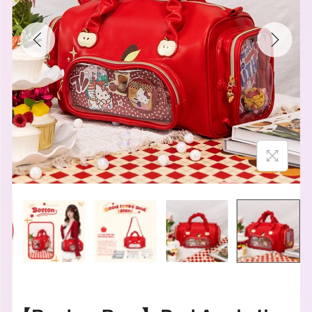 Boston Bag Red Apple Ita Bag -Show Off Your Kawaii Pins by The Junco